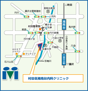 村田会湘南台内科クリニックのアクセスマップ