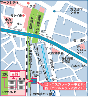 慶友整形外科渋谷野アクセスマップです